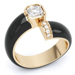 Loev bague noire émail